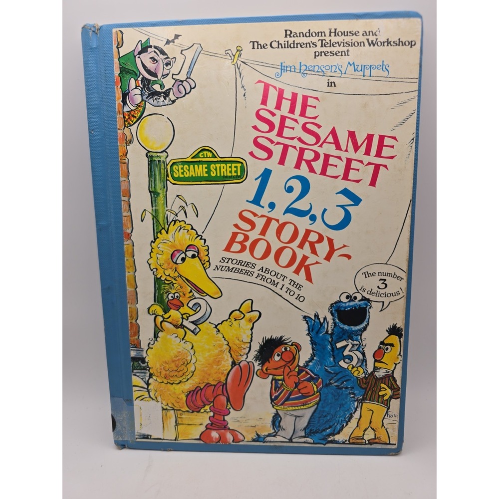 1973 The Sesame Street 1,2,3 Storybook Hardcover Random House Bert Ernie